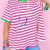 Orange Stripe Contrast Patch Pocket Drop Sleeve T Shirt Orange Stripe Contrast Patch Pocket Drop Sleeve T Shirt