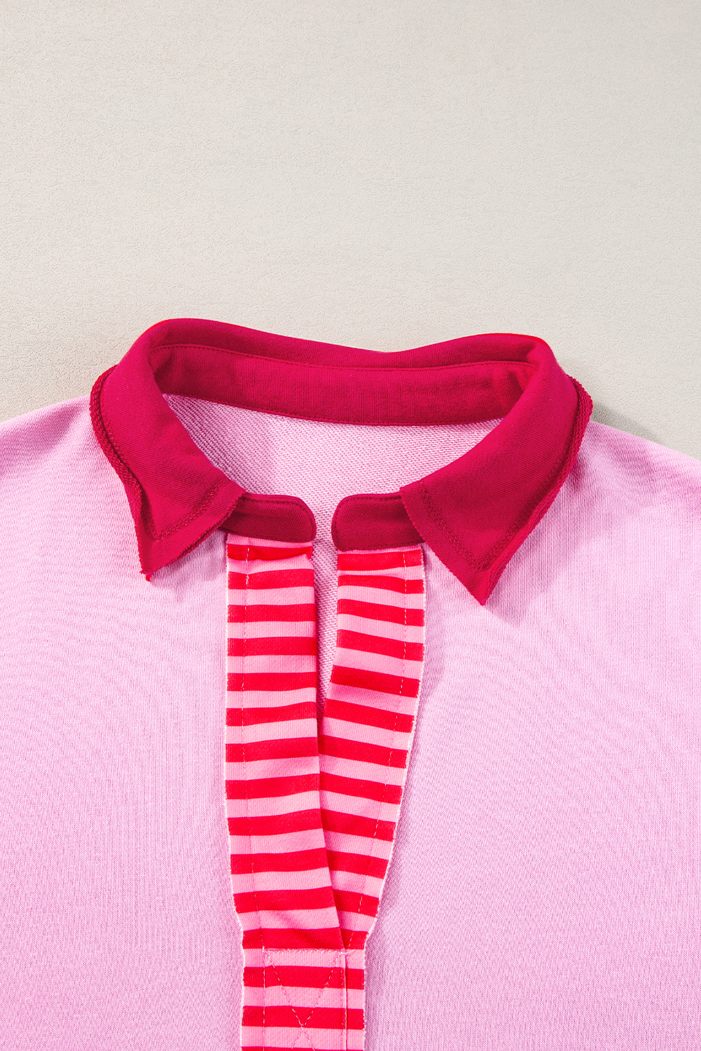 Pink Stripe Colorblock Patchwork Short Sleeve T Shirt Dress Pink Stripe Colorblock Patchwork Short Sleeve T Shirt Dress - Image 5