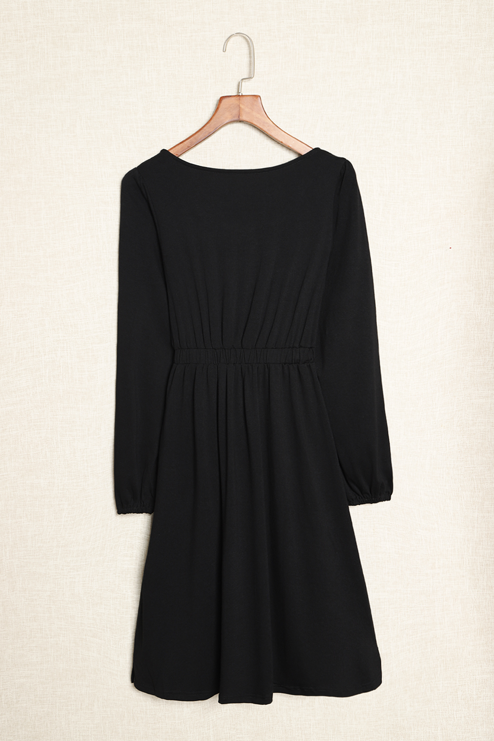 Black Button Up High Waist Long Sleeve Dress Black Button Up High Waist Long Sleeve Dress - Image 8