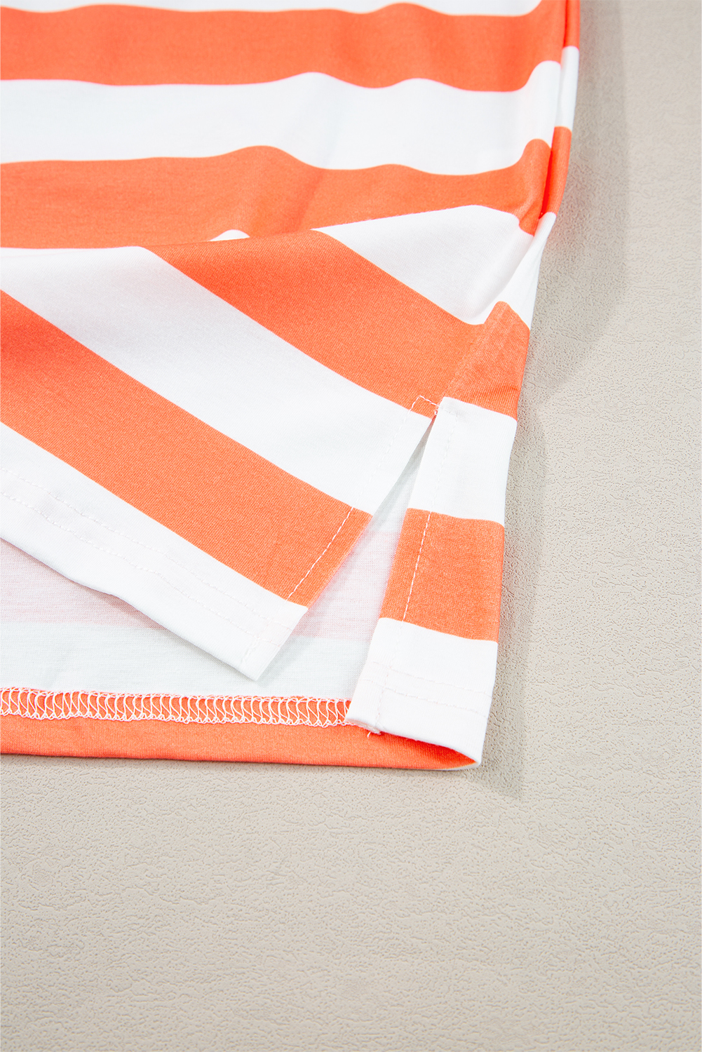 Orange Stripe Contrast Patch Pocket Drop Sleeve T Shirt Orange Stripe Contrast Patch Pocket Drop Sleeve T Shirt - Image 8