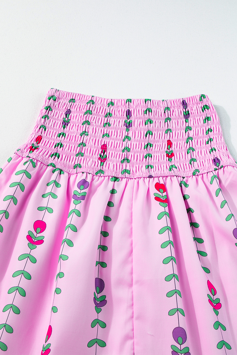 Pink Printed Smocked Tiered Maxi Skirt Pink Printed Smocked Tiered Maxi Skirt - Image 8