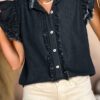 Dark Blue Longline Short Sleeve Side Slit Drop Shoulder Top Dark Blue Longline Short Sleeve Side Slit Drop Shoulder Top