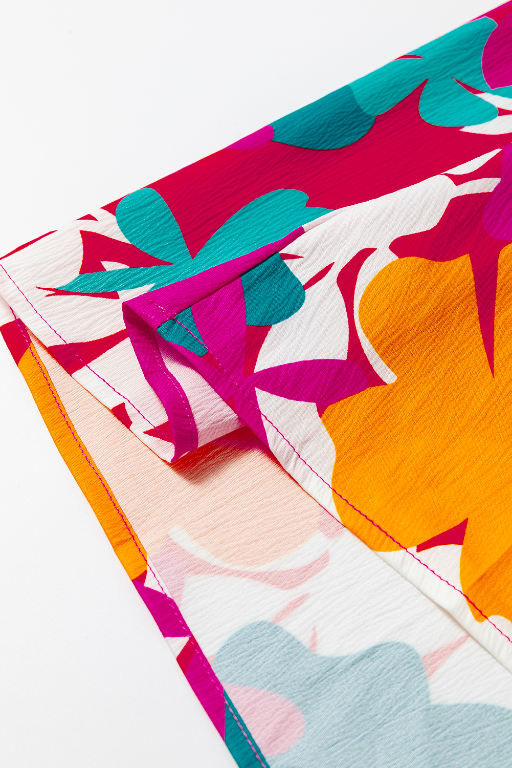 Multicolour Floral Tie Split Neck Flutter Sleeve Mini Dress Multicolour Floral Tie Split Neck Flutter Sleeve Mini Dress - Image 8