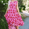 Fiery Red Geometric Print Loose Fit Sleeveless Maxi Dress