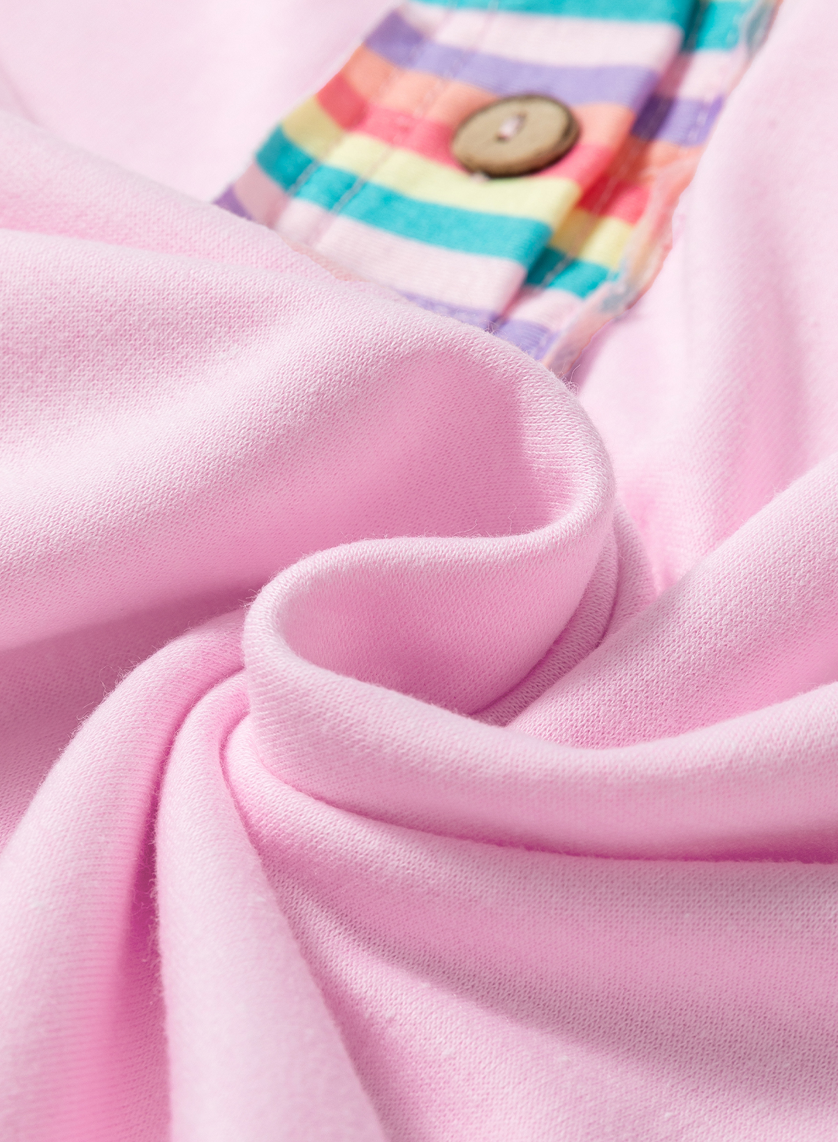 Pink Rainbow Stripe Half Sleeve Buttoned T Shirt Dress Pink Rainbow Stripe Half Sleeve Buttoned T Shirt Dress - Image 4