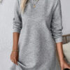 Brown Stripe Striped Textured Patchwork Buttoned T Shirt Dress Brown Stripe Striped Textured Patchwork Buttoned T Shirt Dress