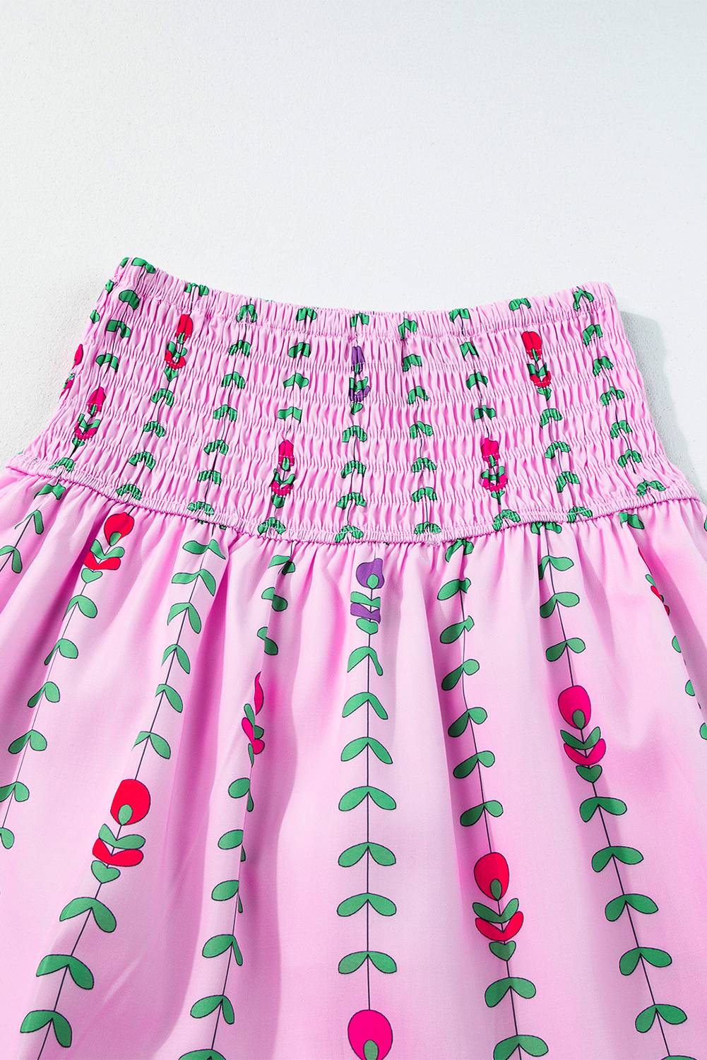 Pink Printed Smocked Tiered Maxi Skirt Pink Printed Smocked Tiered Maxi Skirt - Image 6