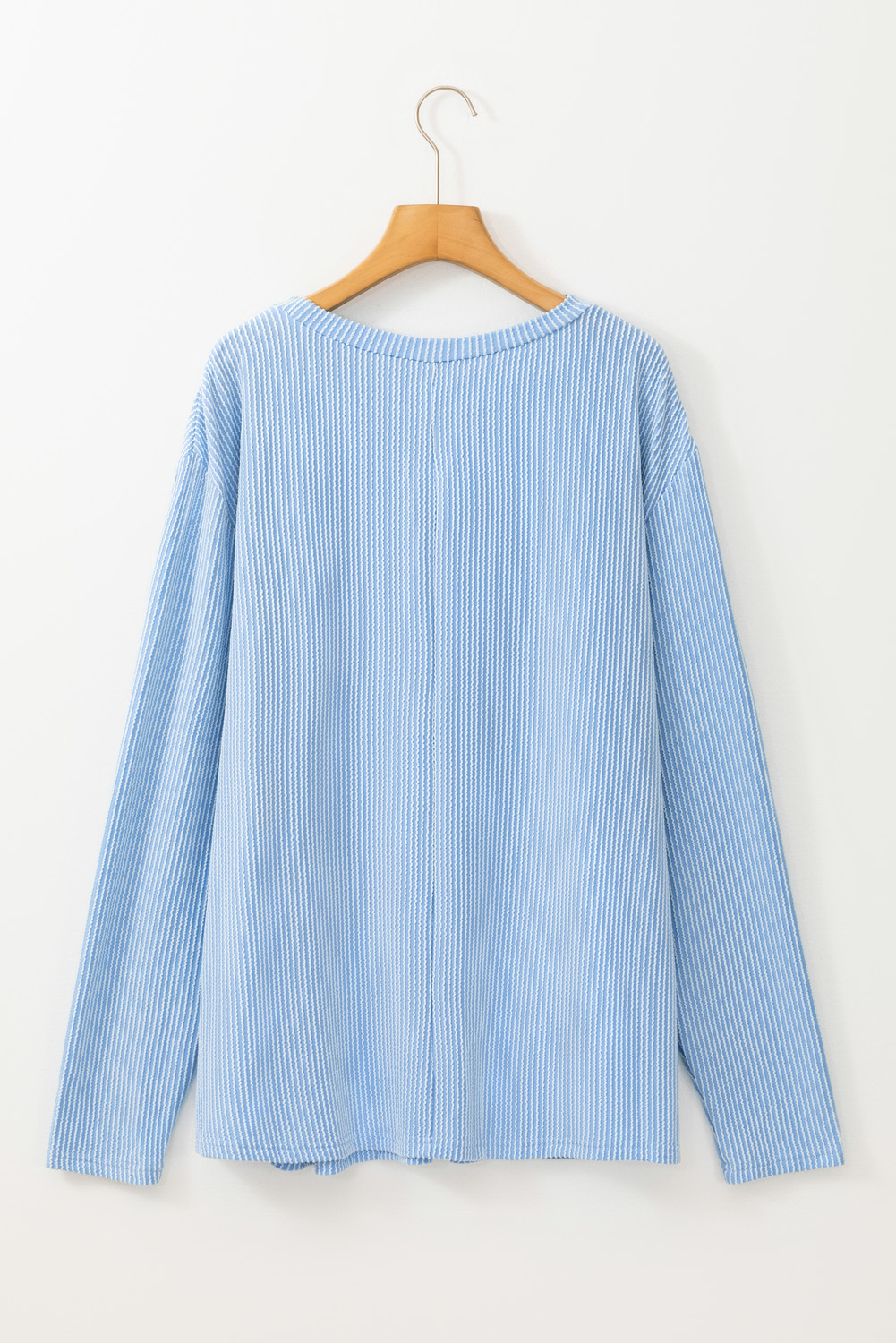 Myosotis Plus Size Ribbed Textured Long Sleeve T Shirt Myosotis Plus Size Ribbed Textured Long Sleeve T Shirt - Image 7