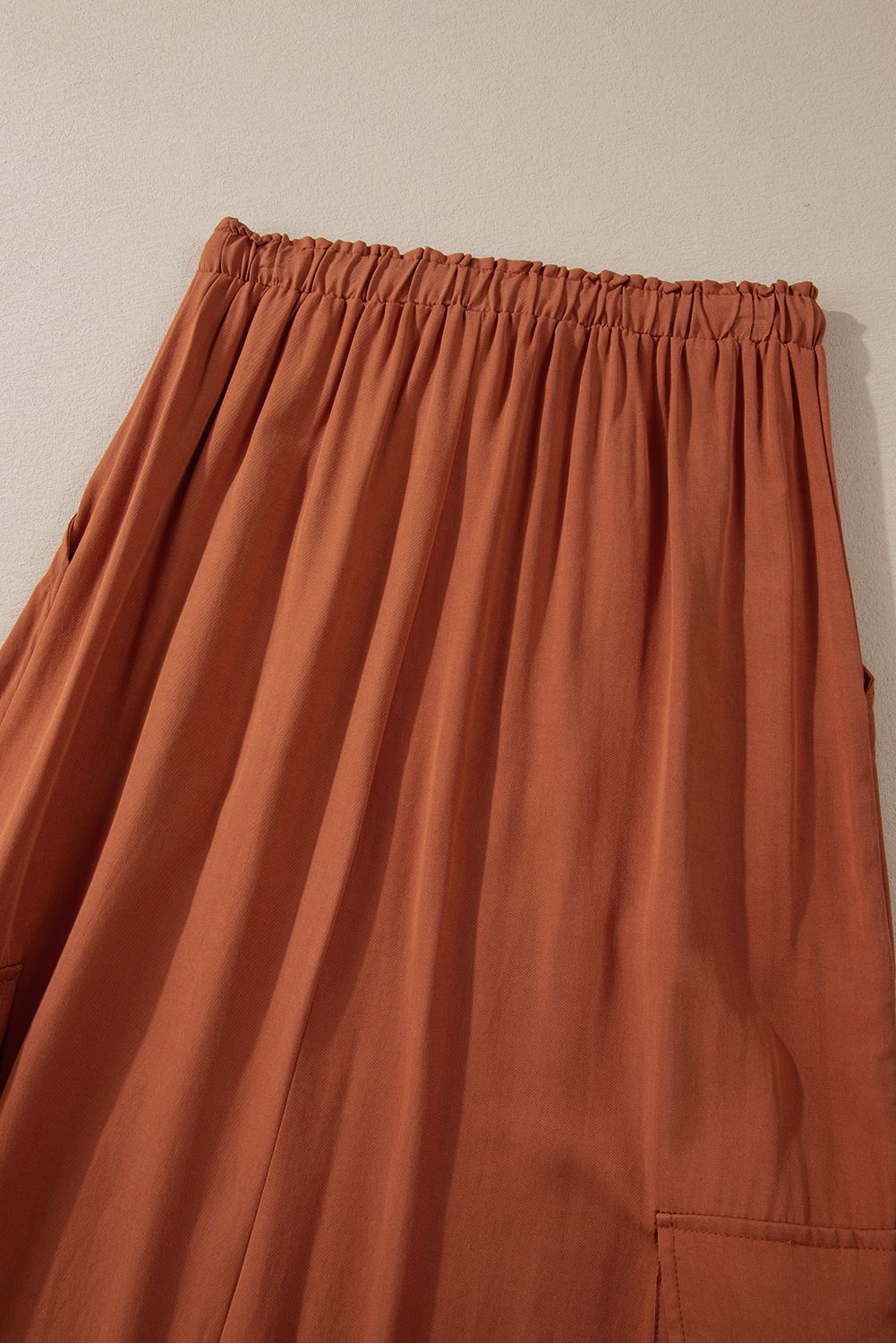 Chestnut Mineral Wash Cargo Pocket Drawstring Waist Maxi Skirt Chestnut Mineral Wash Cargo Pocket Drawstring Waist Maxi Skirt - Image 7