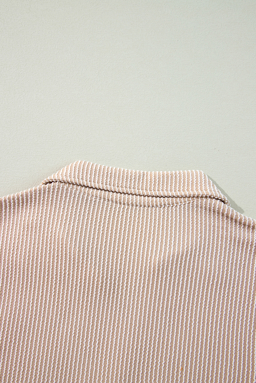 Parchment Corded Turn-down V Neck Bubble Sleeve Babydoll Blouse Parchment Corded Turn-down V Neck Bubble Sleeve Babydoll Blouse - Image 8