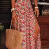 Pink Printed Pocketed High Waist Maxi Skirt Pink Printed Pocketed High Waist Maxi Skirt