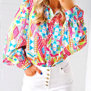 Multicolour Abstract Printed Long Sleeve Casual Shirt