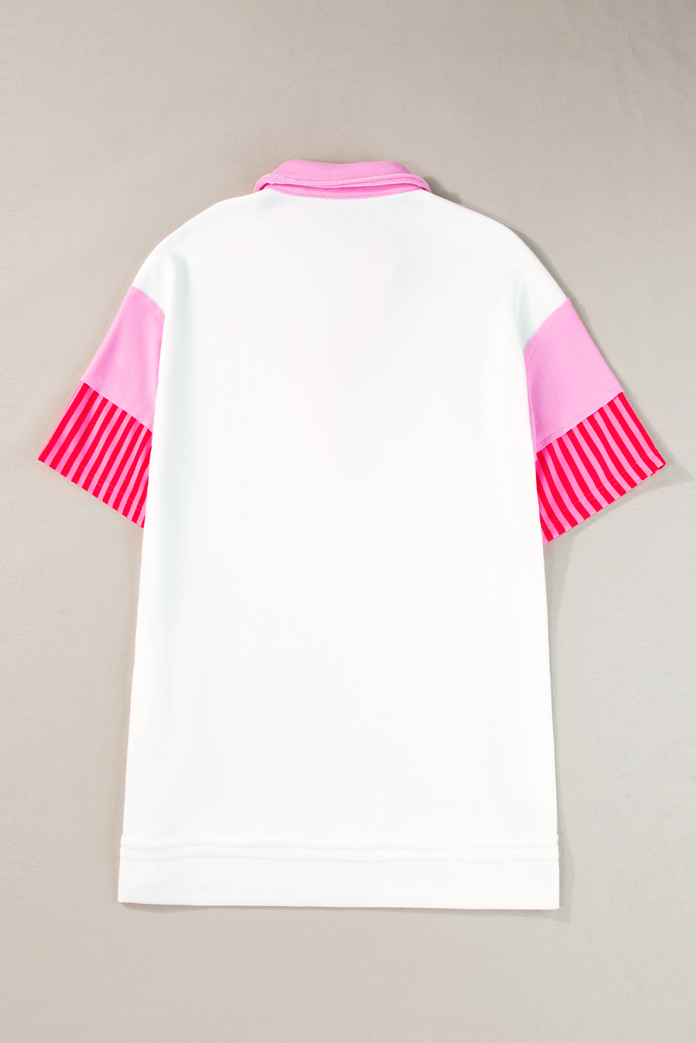 White Stripe Colorblock Patchwork Short Sleeve T Shirt Dress White Stripe Colorblock Patchwork Short Sleeve T Shirt Dress - Image 4