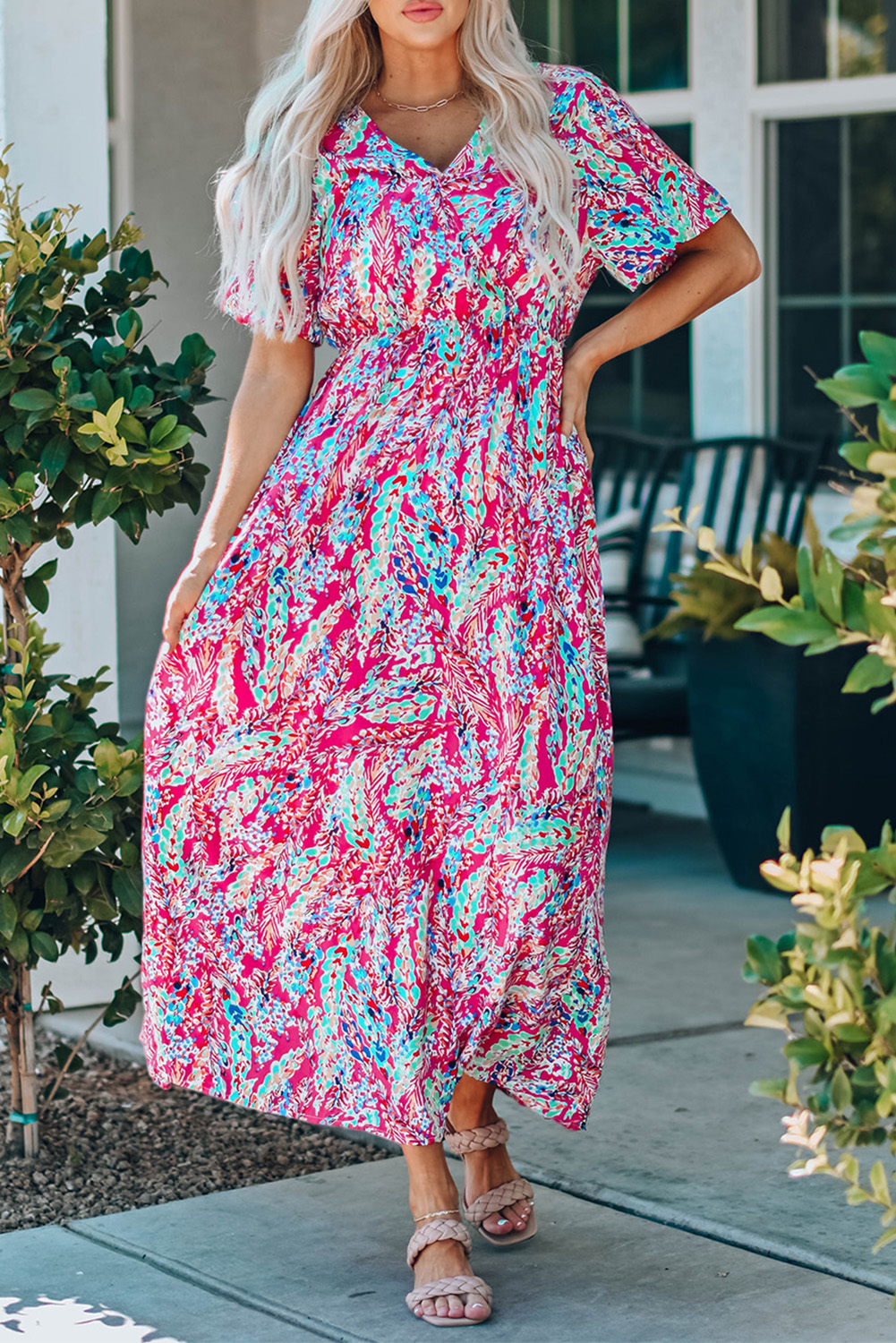 Wrap V Neck Floral Maxi Dress Wrap V Neck Floral Maxi Dress - Image 6