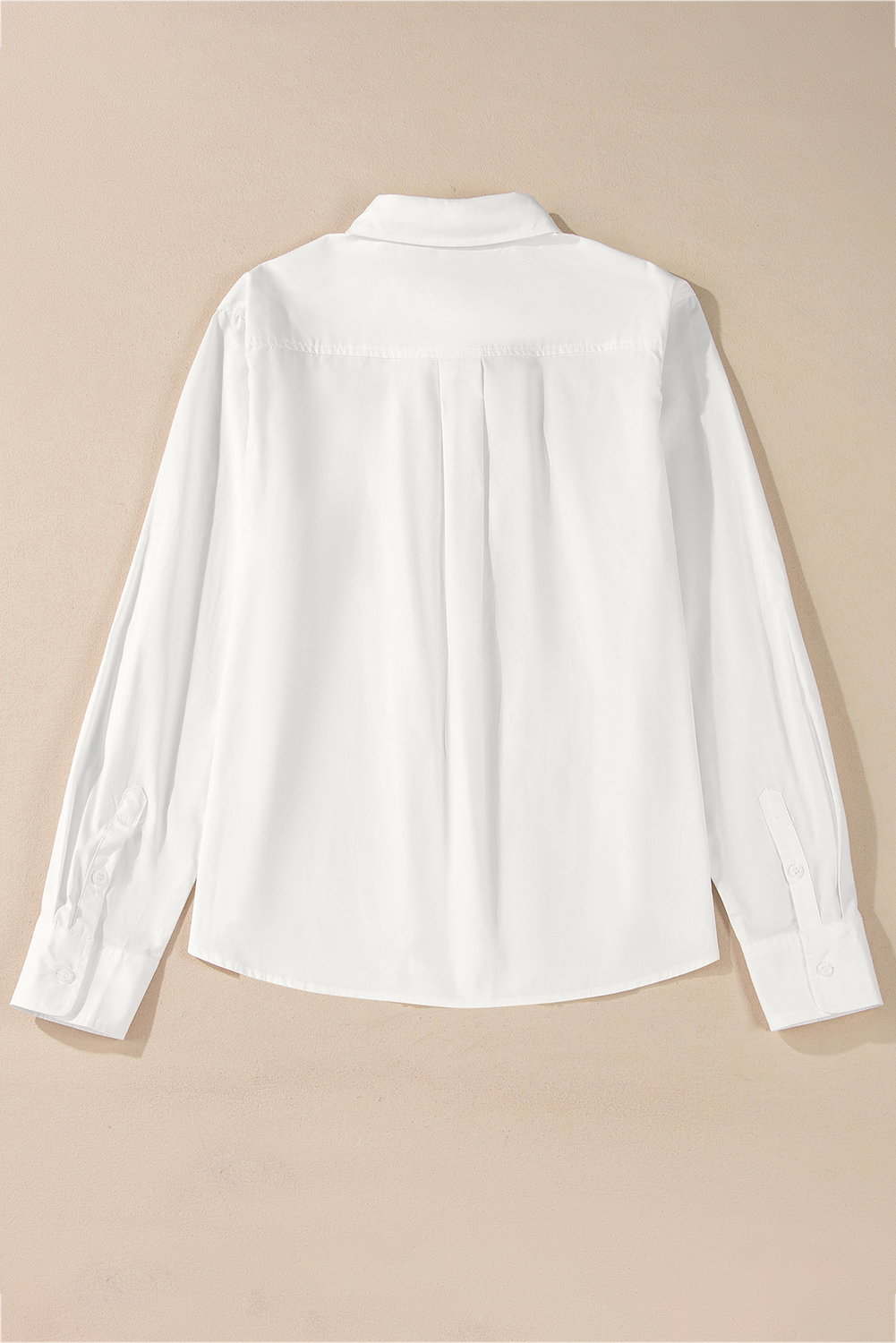 White Lace Crochet Trim Turn Down Collar Buttoned Shirt White Lace Crochet Trim Turn Down Collar Buttoned Shirt - Image 7