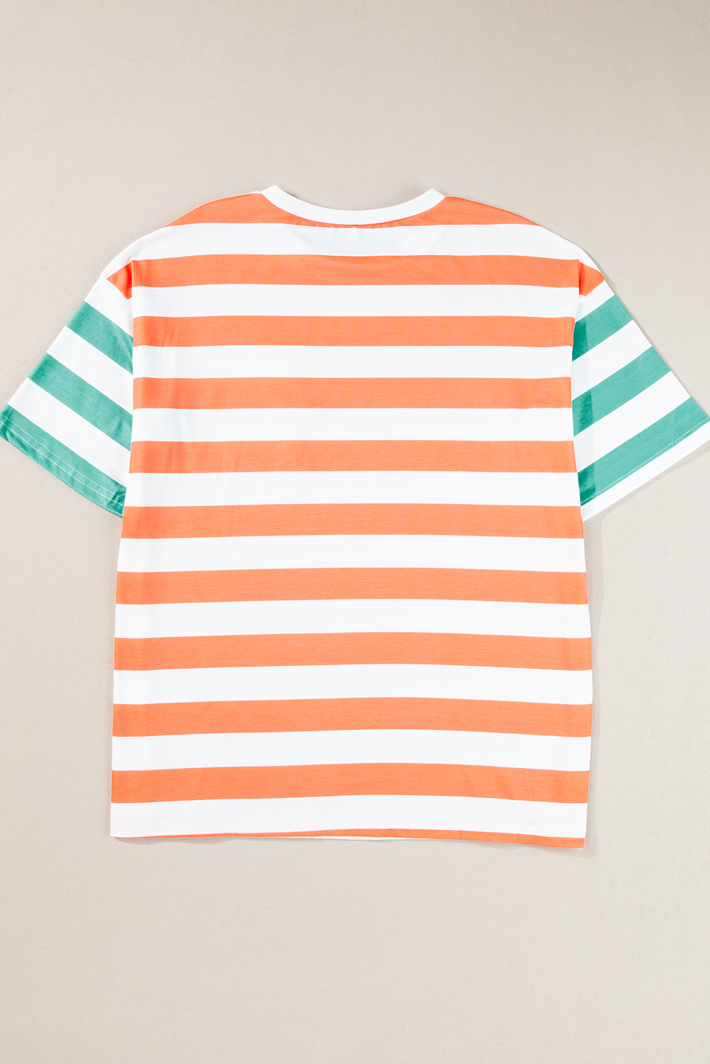 Orange Stripe Contrast Patch Pocket Drop Sleeve T Shirt Orange Stripe Contrast Patch Pocket Drop Sleeve T Shirt - Image 4