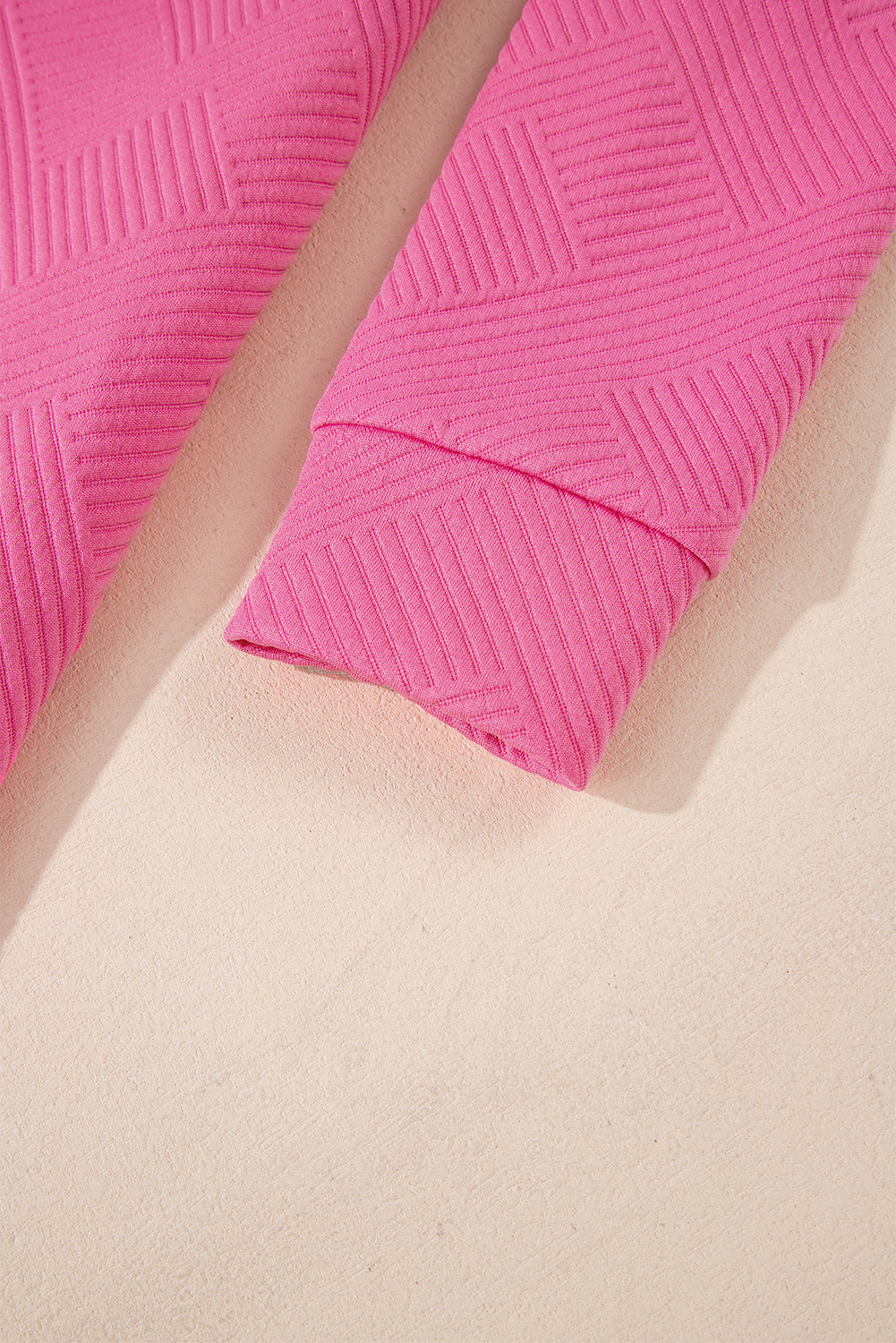 Rose Red Solid Color Textured Long Sleeve Shift Dress Rose Red Solid Color Textured Long Sleeve Shift Dress - Image 7