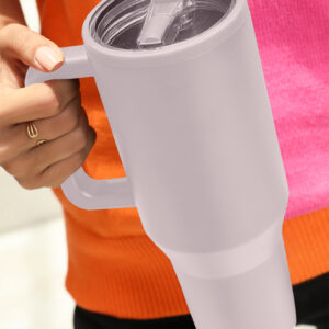 Orchid Petal Frosted Stainless Handle Large Vacuum Cup with Straw 40oz