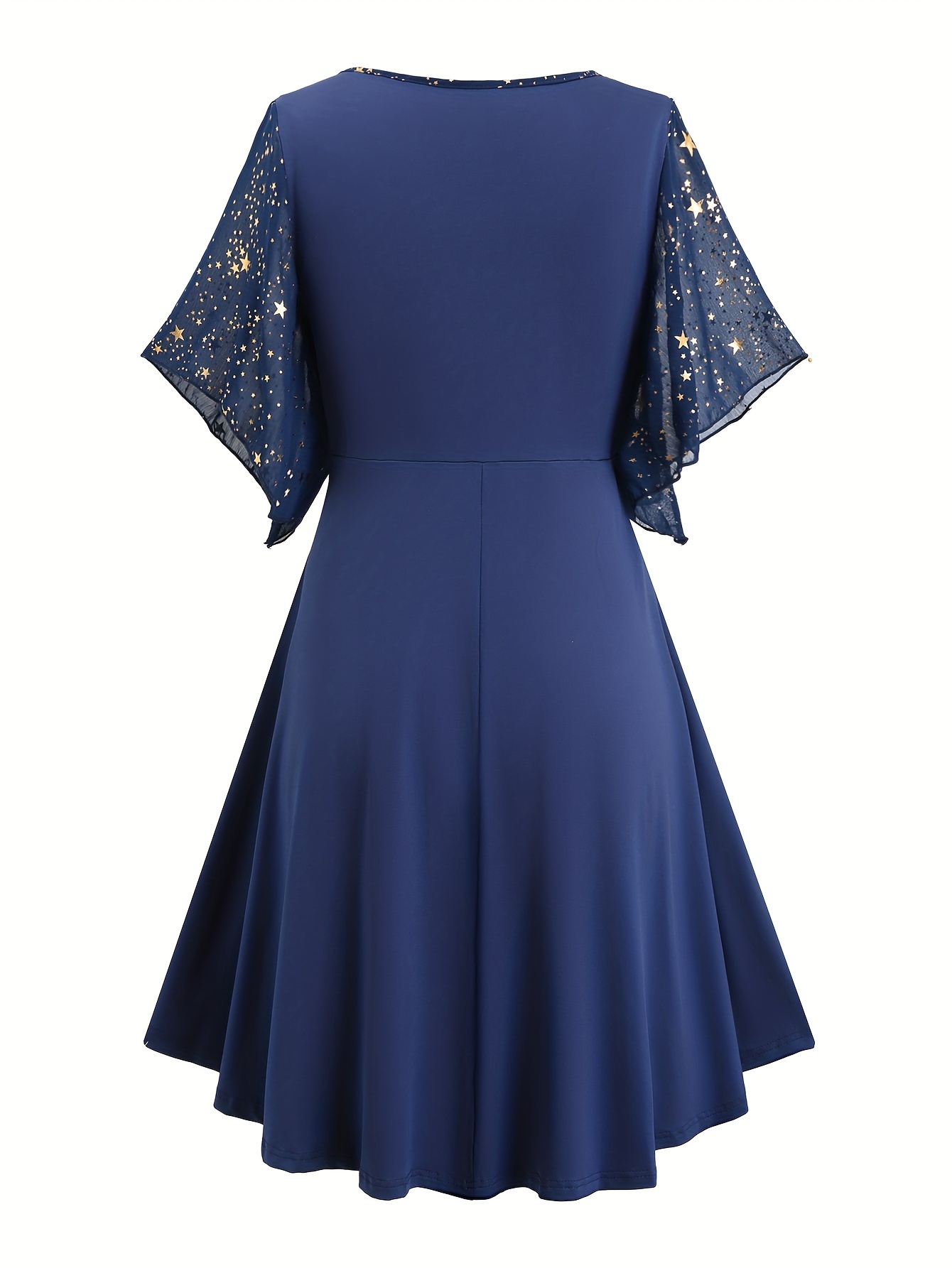 Plus Size – Elegant Dress with Star Print Plus Size - Elegant Dress with Star Print - Image 3